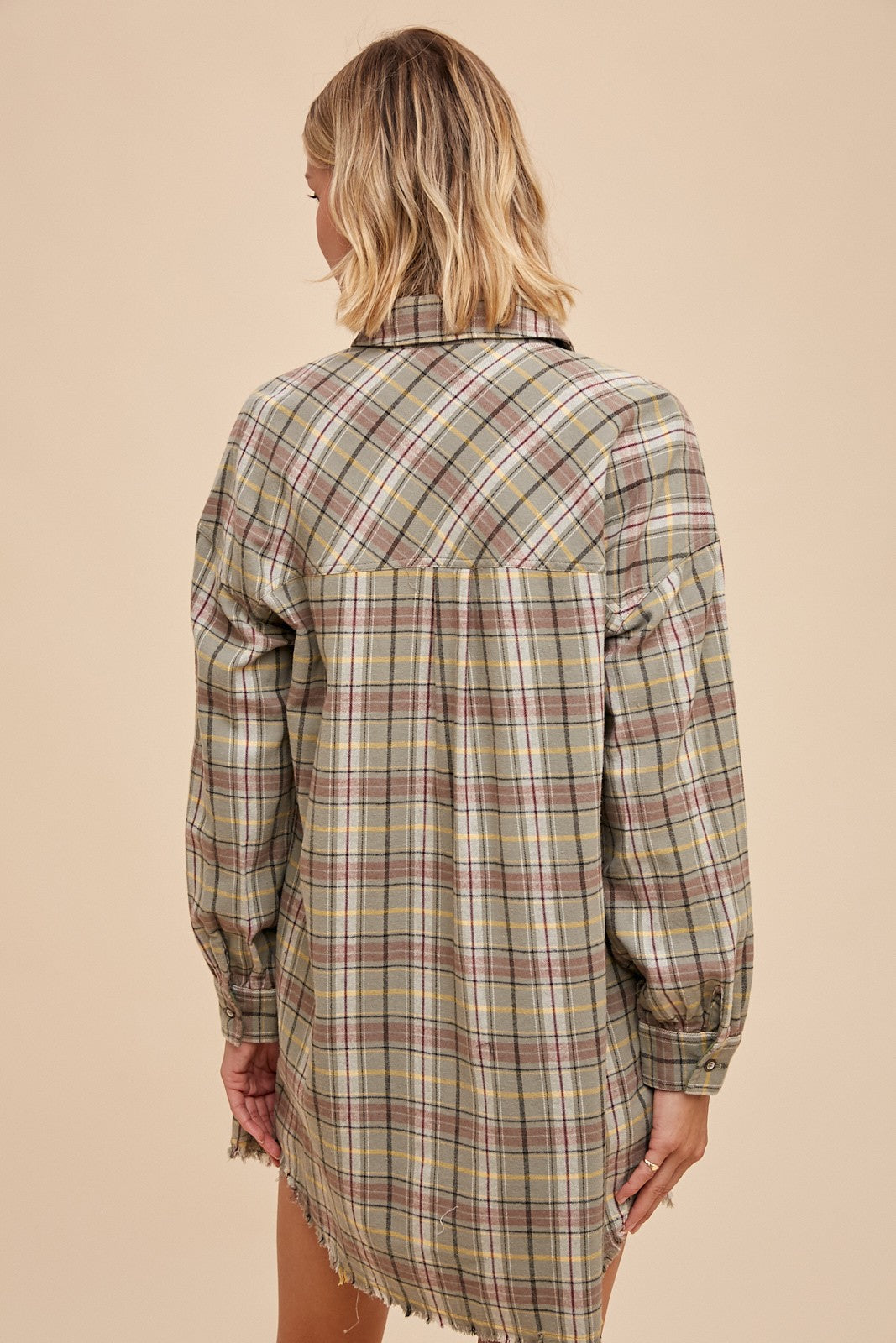 Button Up Plaid Shirt Dress
