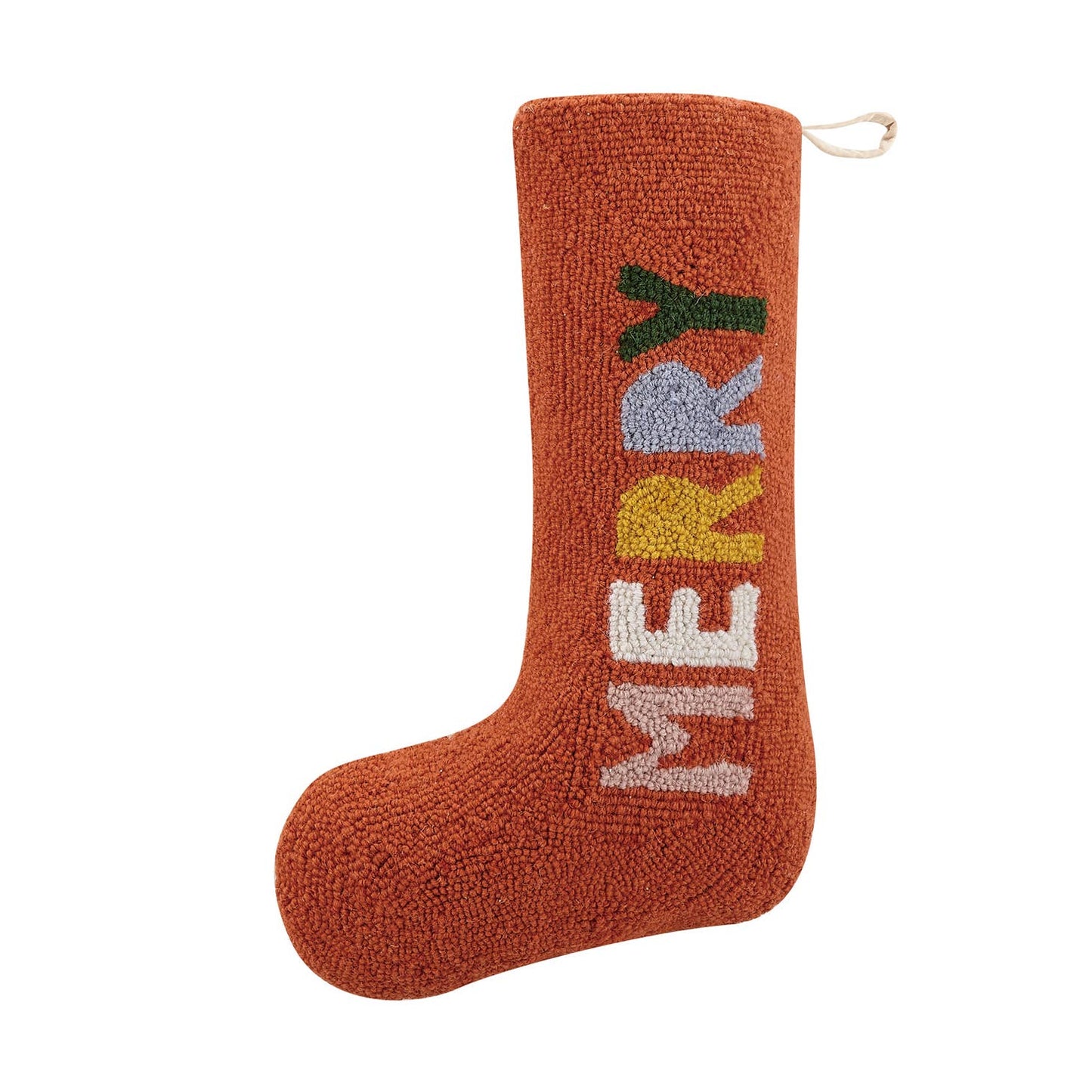 Hooked Wool Holiday Stocking