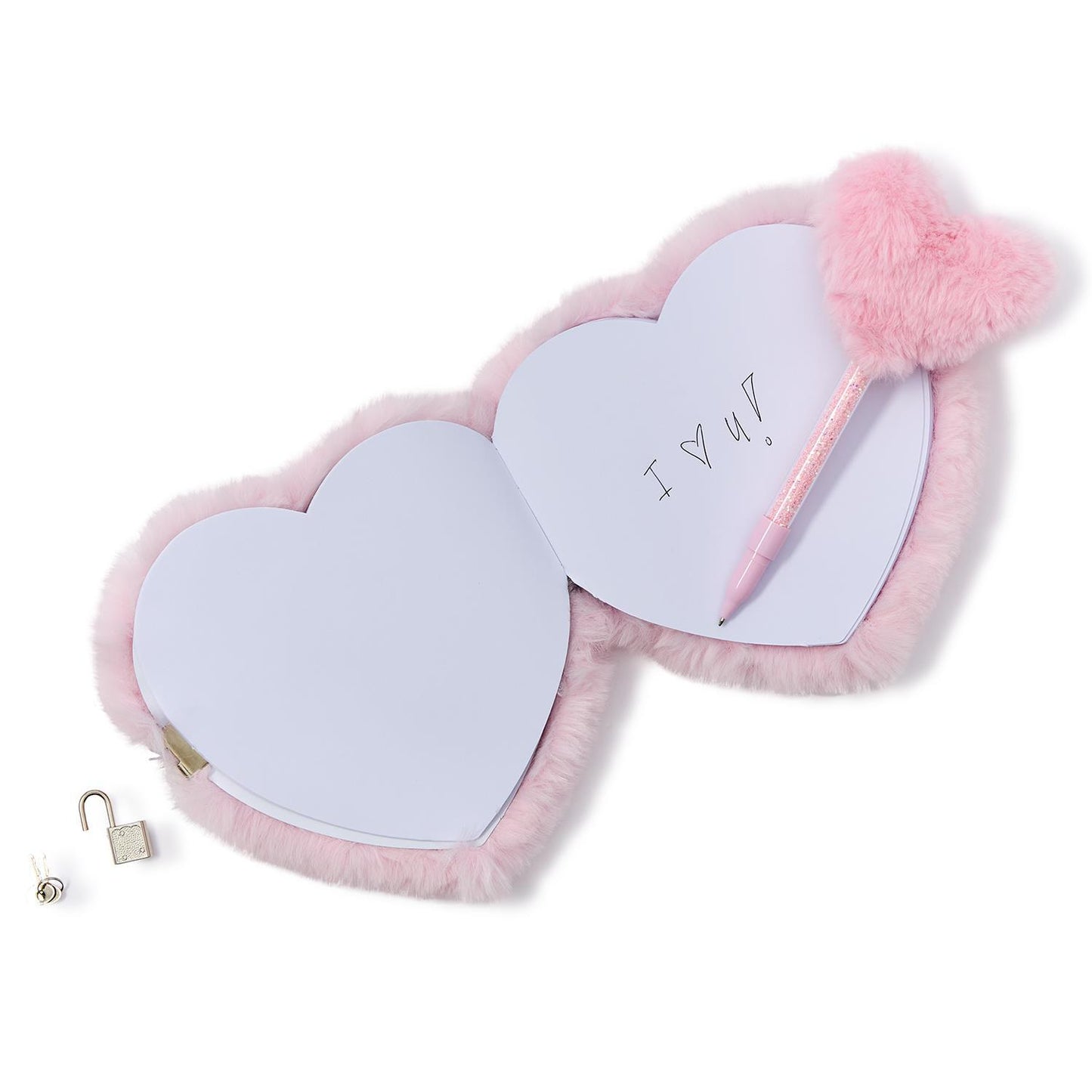 Plush Faux Fur Heart Journal