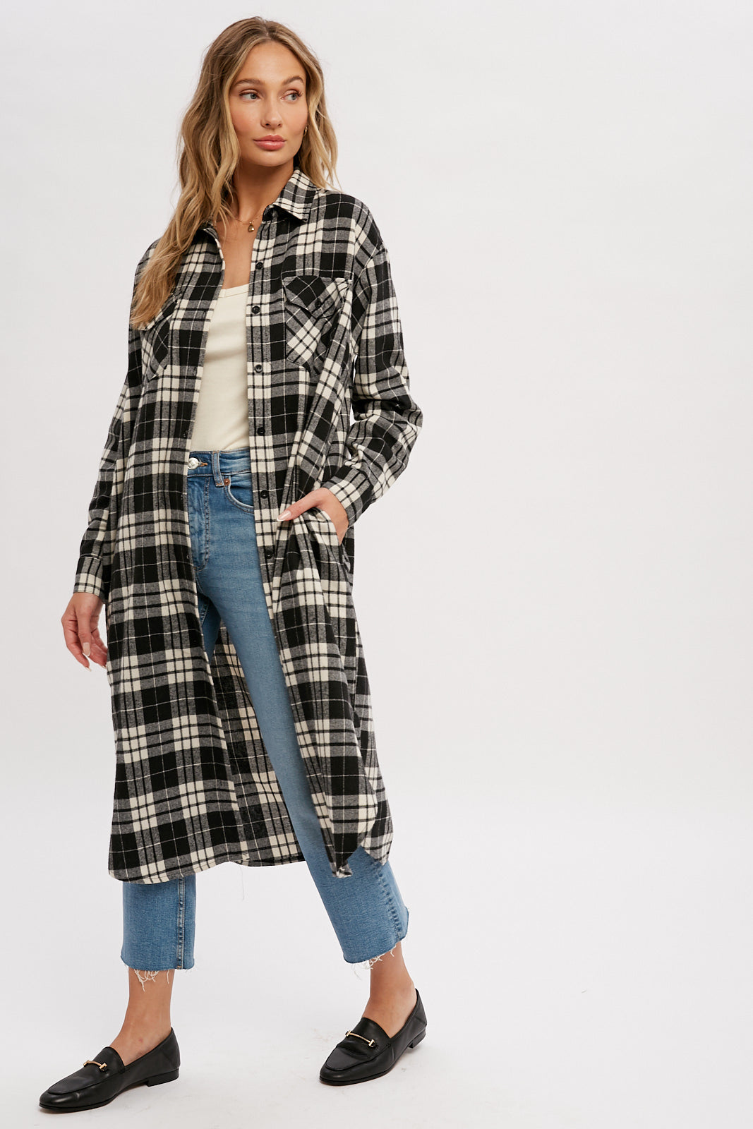 Flannel Plaid Longline Shacket