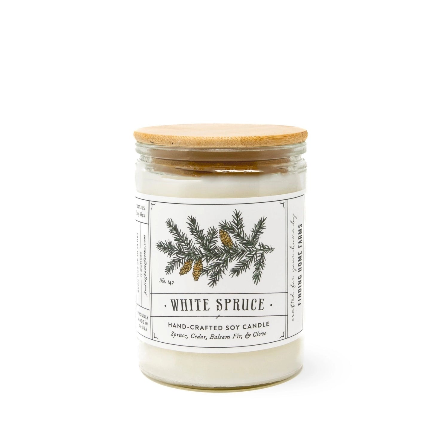 Soy Candle, White Spruce, Woody Scent, Christmas, Holiday