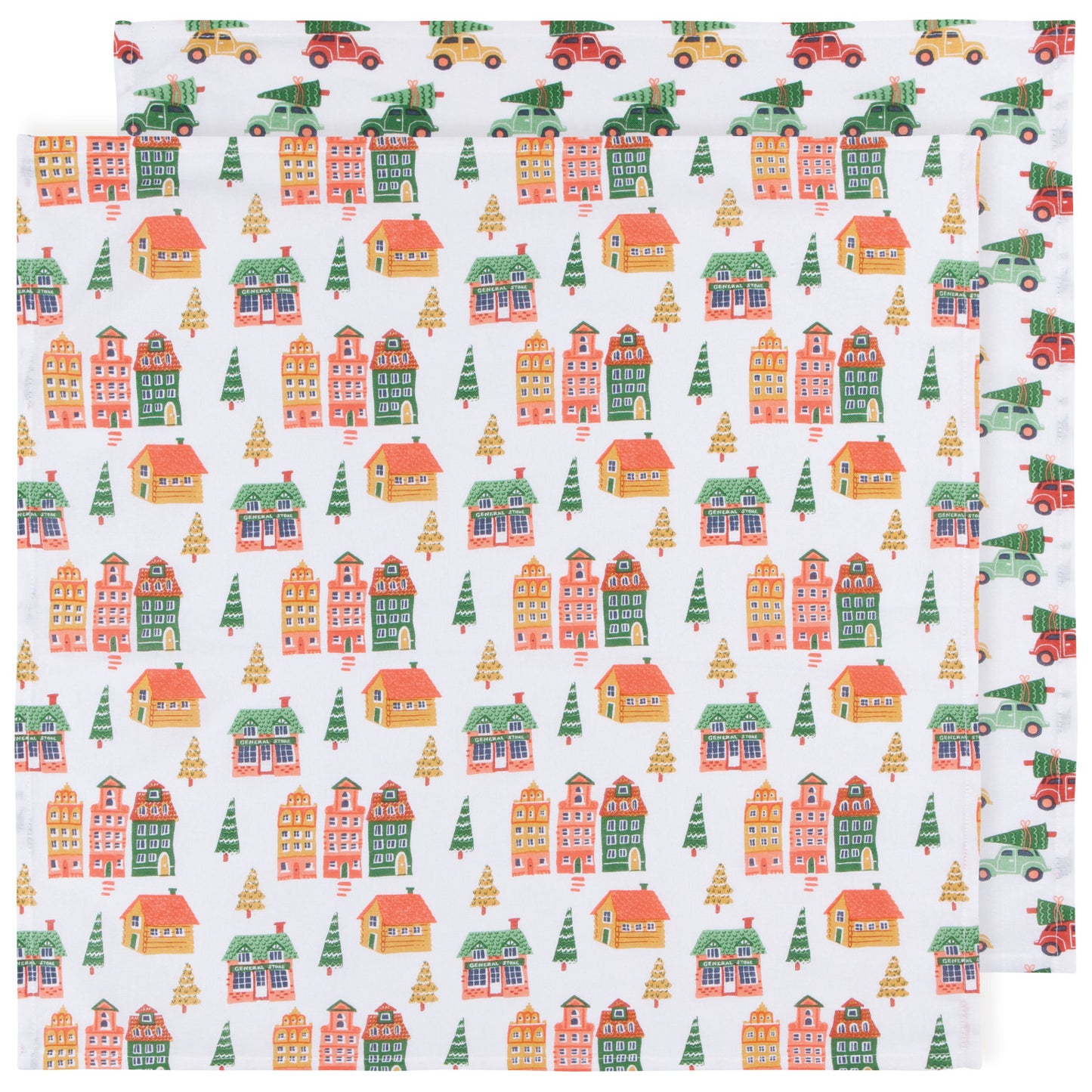 Candy Cane Lane Christmas Floursack Dishtowels Set of 2