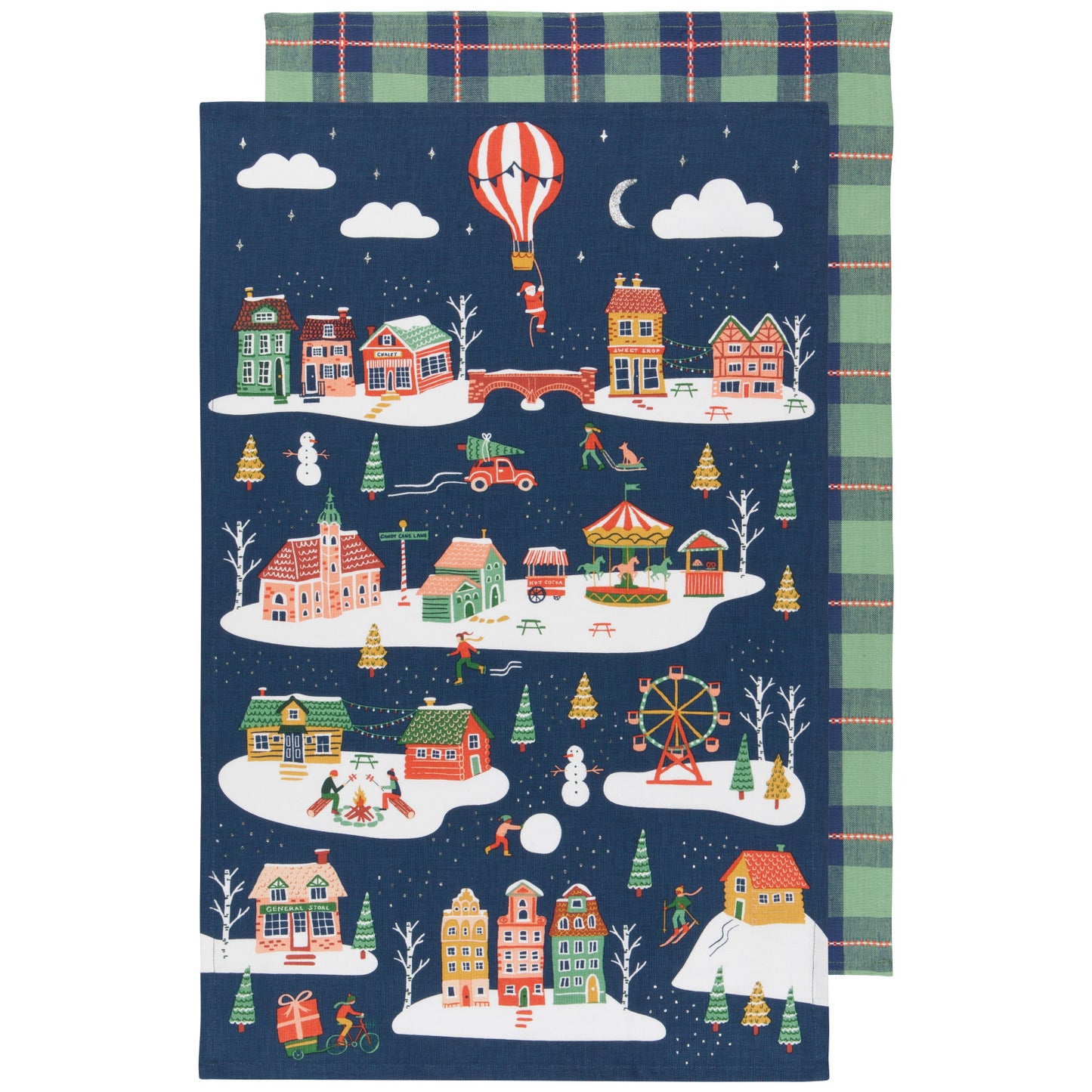 Candy Cane Lane Christmas Dishtowels Set of 2