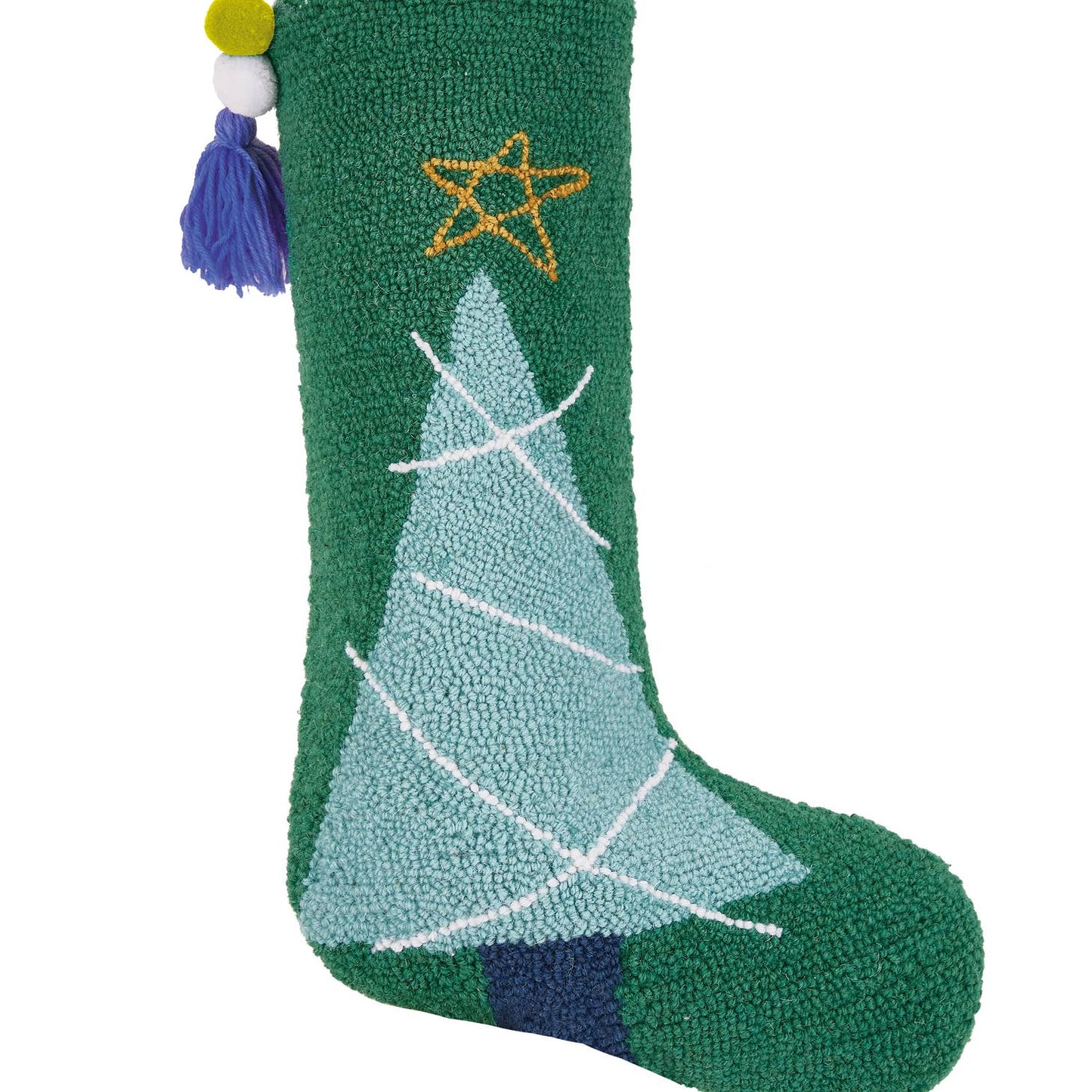 Hooked Wool Holiday Stocking
