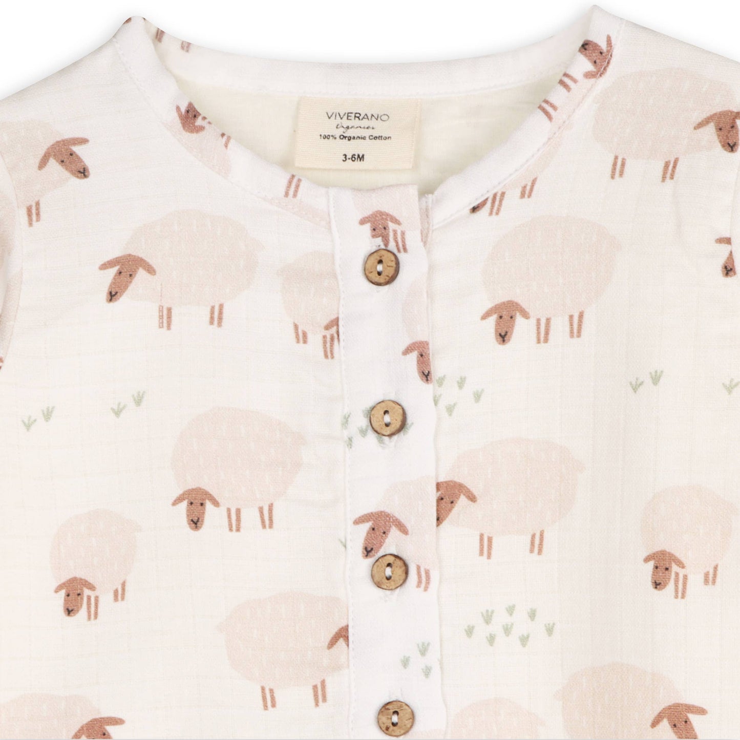 Sheep Long Sleeve Baby Jumpsuit (Organic Muslin)