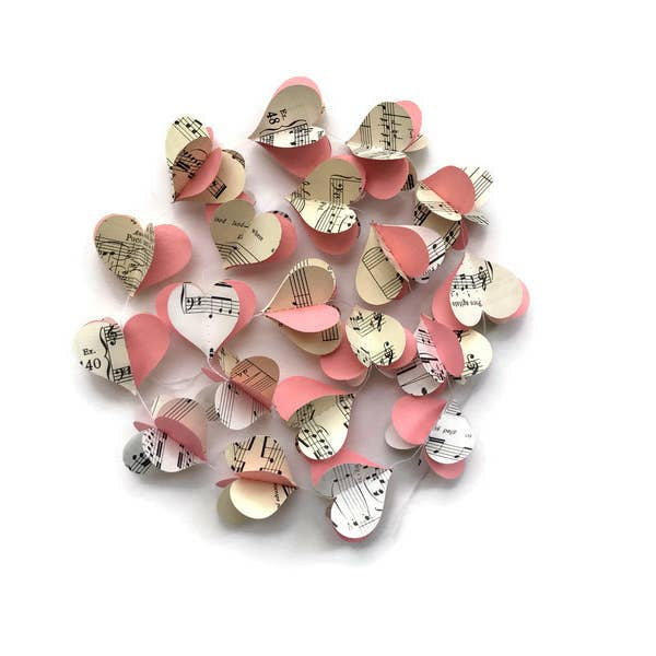 Vintage Music Heart Garland