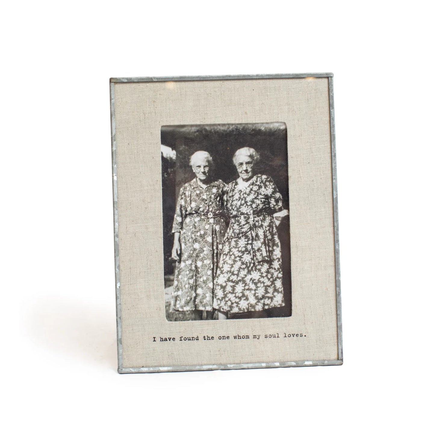 Vertical Glass Linen Photo Frame
