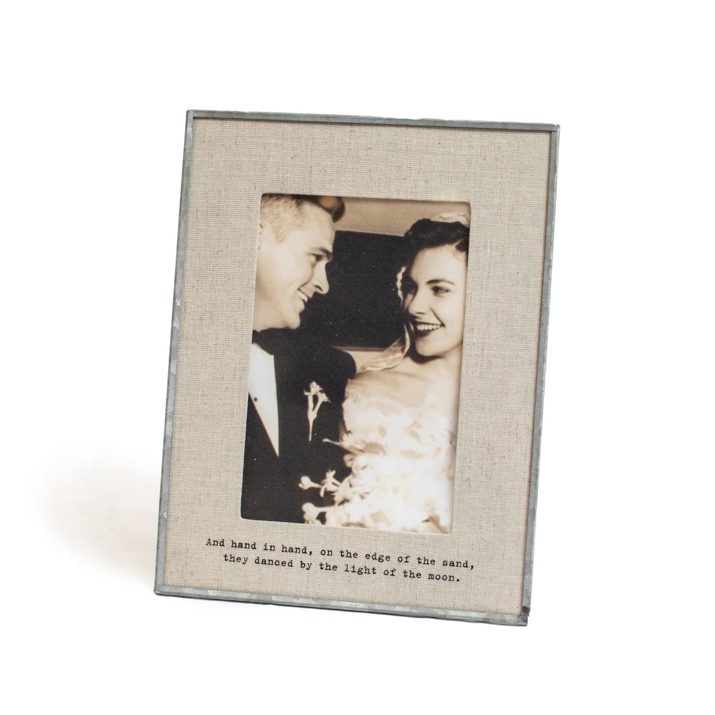 Vertical Glass Linen Photo Frame