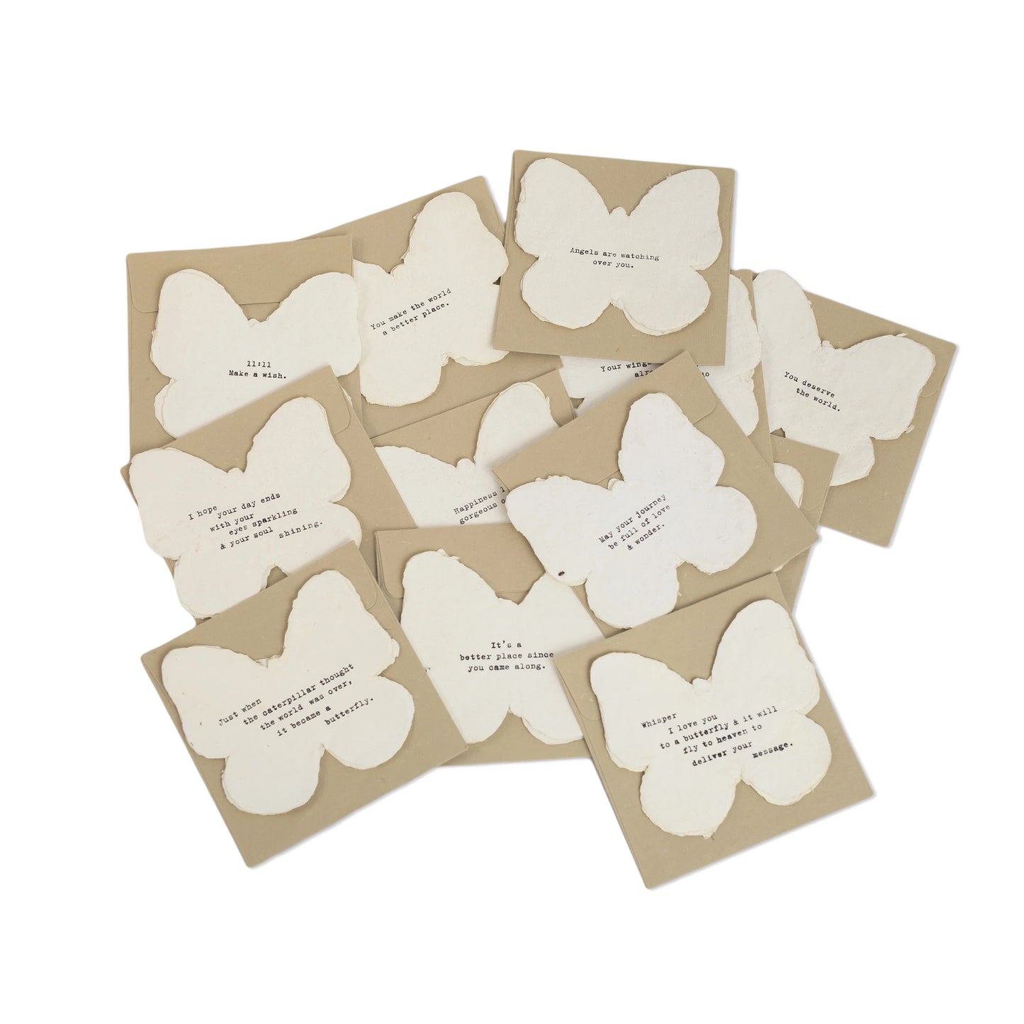 Deckled Edge Butterfly Shaped Cards