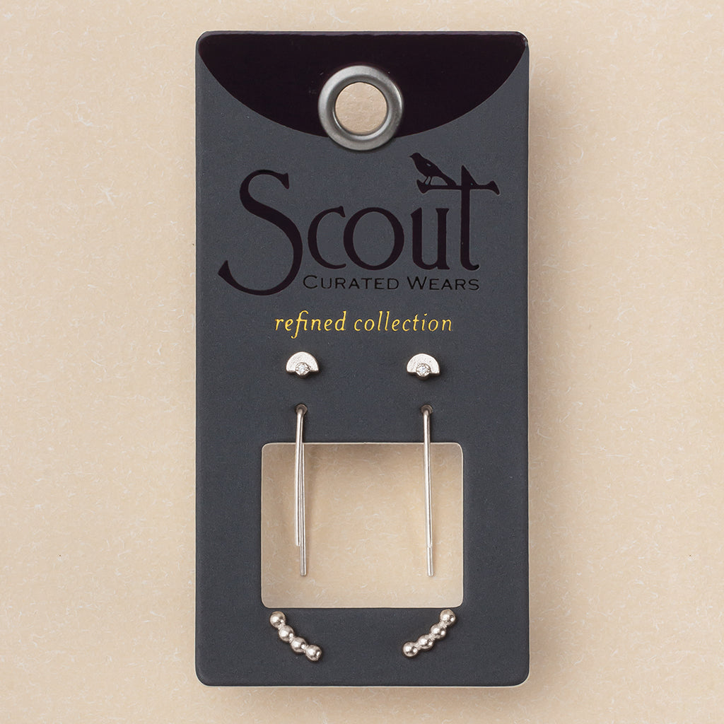Refined Stud Trio Scout Earrings
