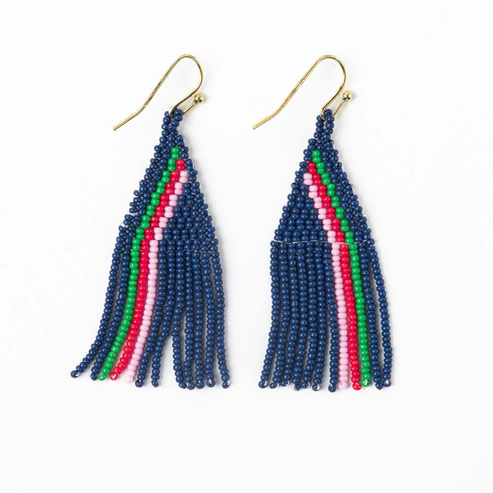 Audrey Small Seed Bead Vertical Stripe Earrings