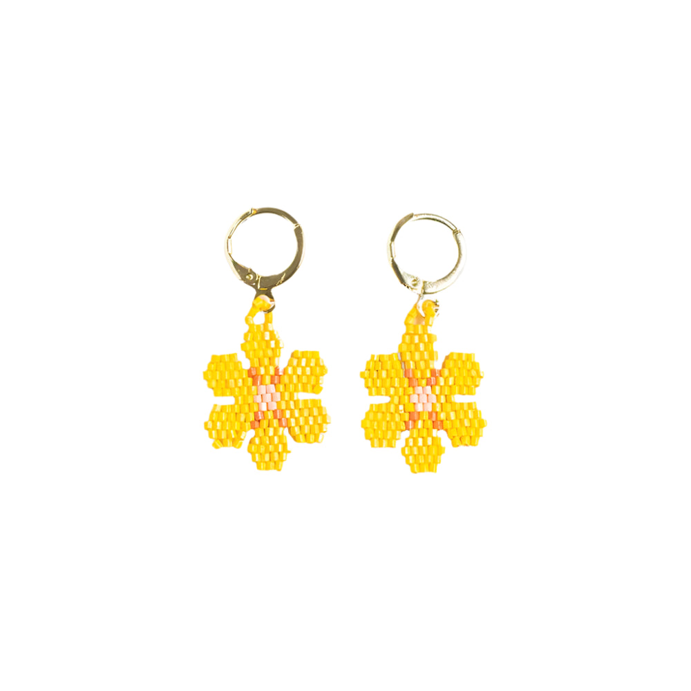 Blossom Six Petal Flower Drop Earrings