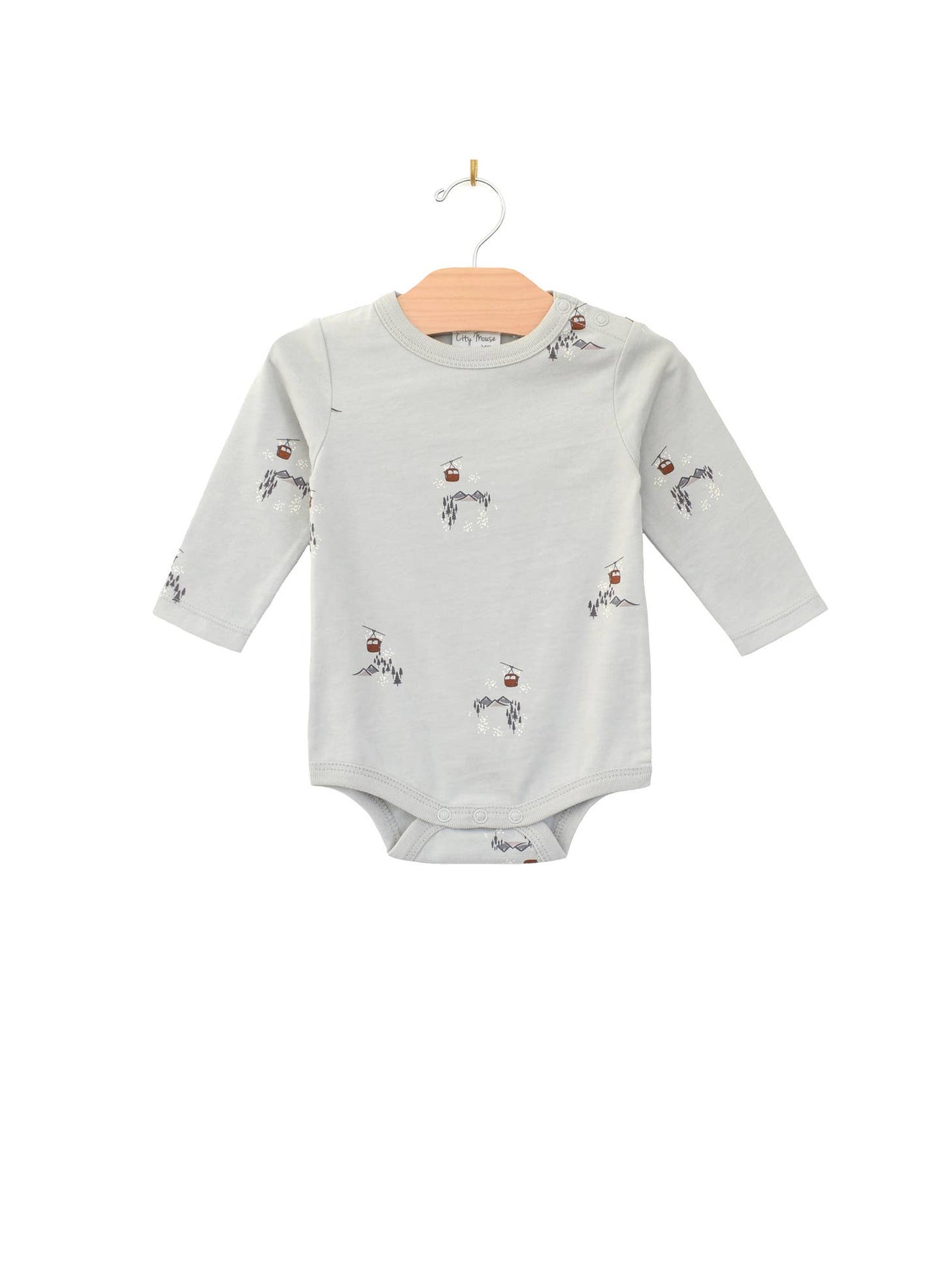 Long Sleeve Bodysuit, Glacier Gondolas