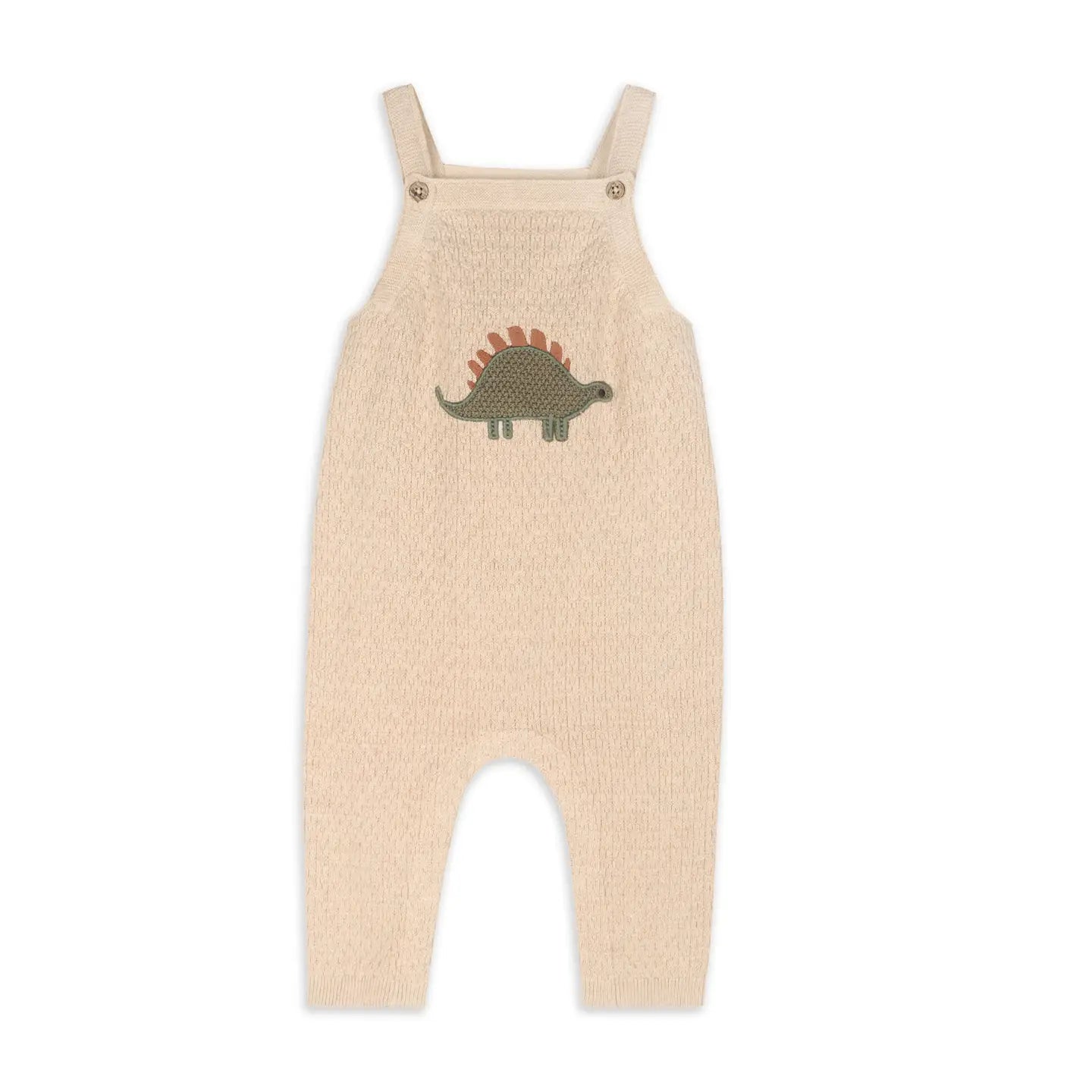 Dino Applique Baby Knit Overall Set