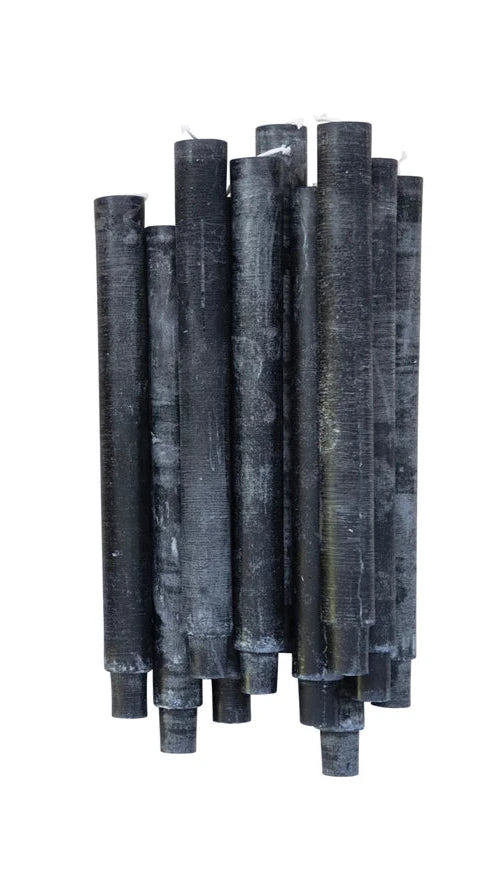 Unscented Taper Candles, Powder Finish, Black