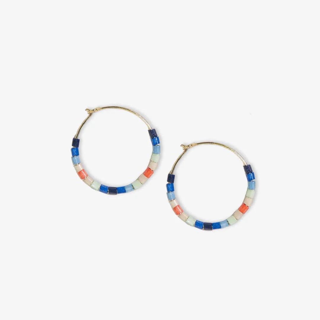 Victoria Mixed Beaded Hoop Earrings