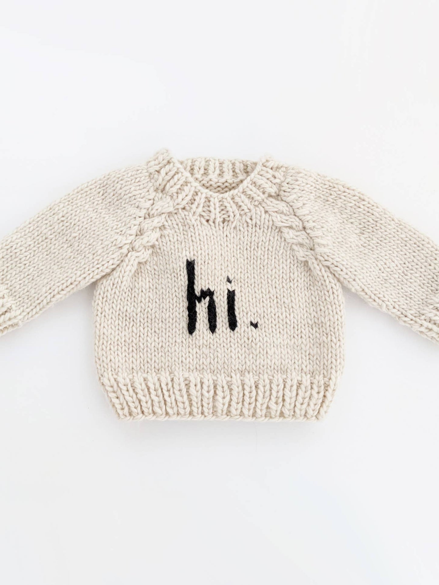 "hi" Crew Neck Sweater
