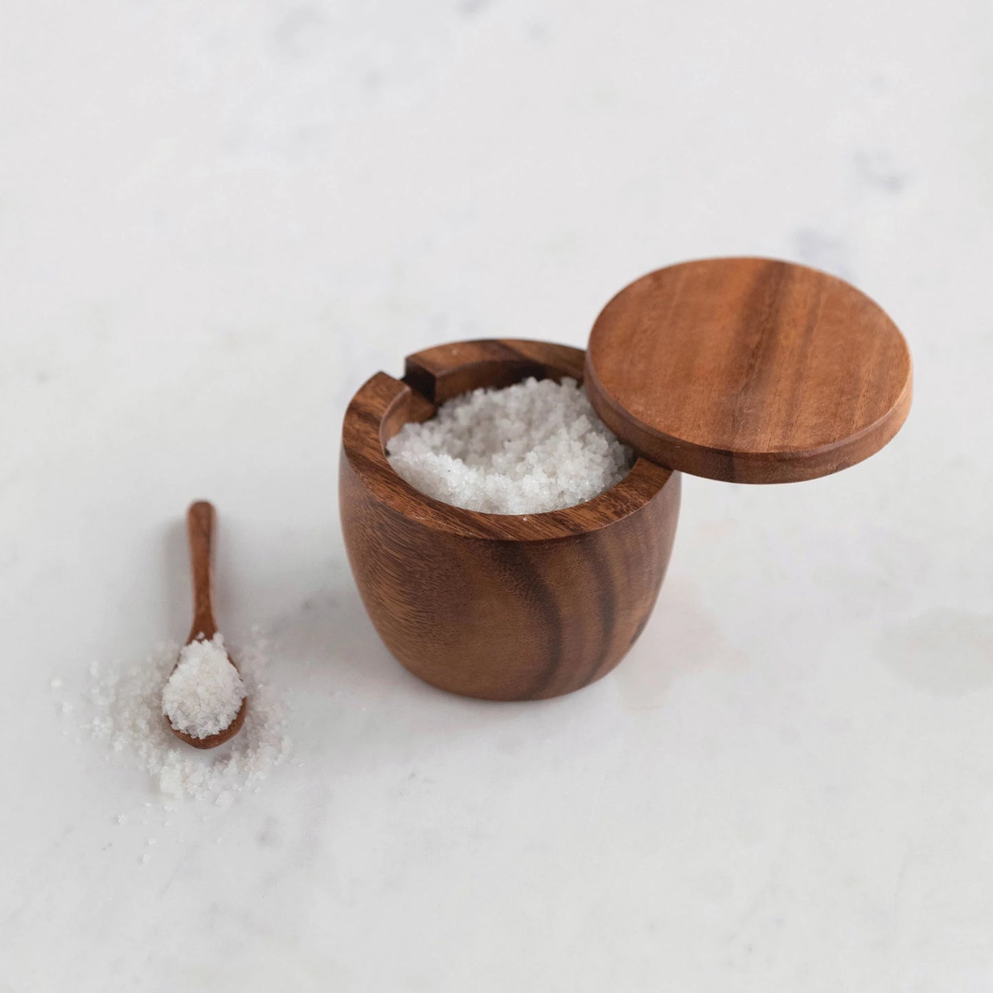 Acacia Wood Jar W/Spoon