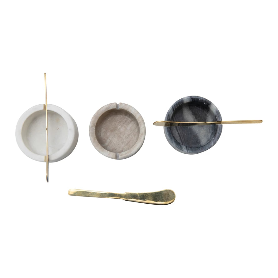 Marble Bowl W/ Knife