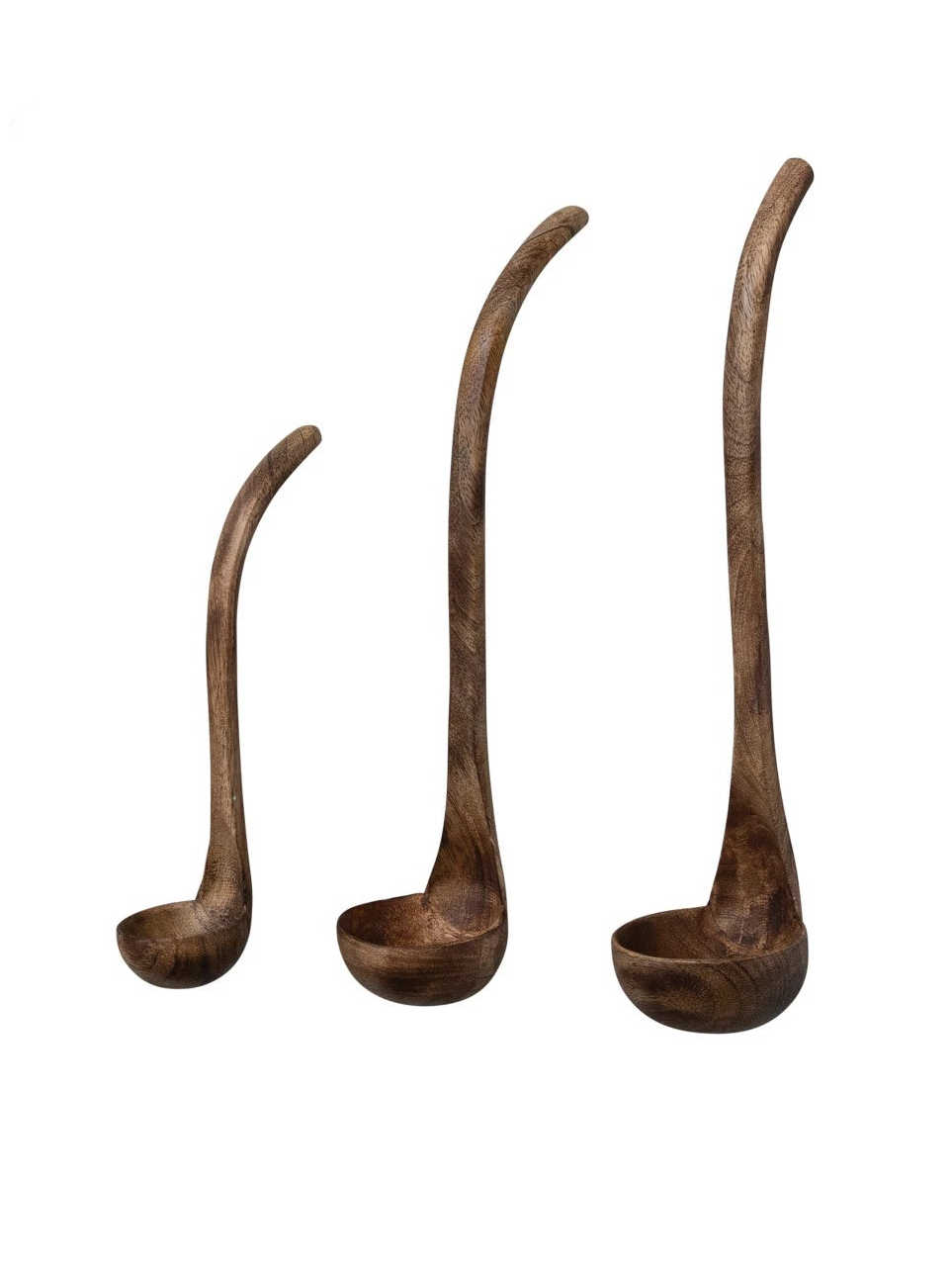 Mango Wood Ladles, Walnut Finish