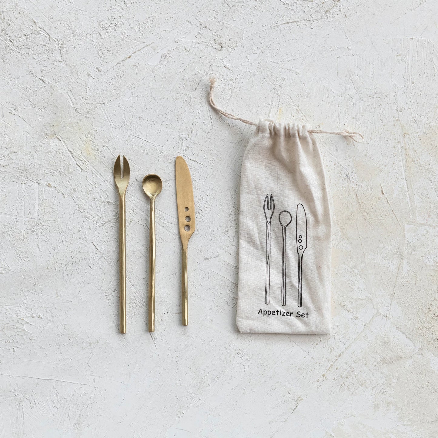 Brass Appetizer Cutlery Set