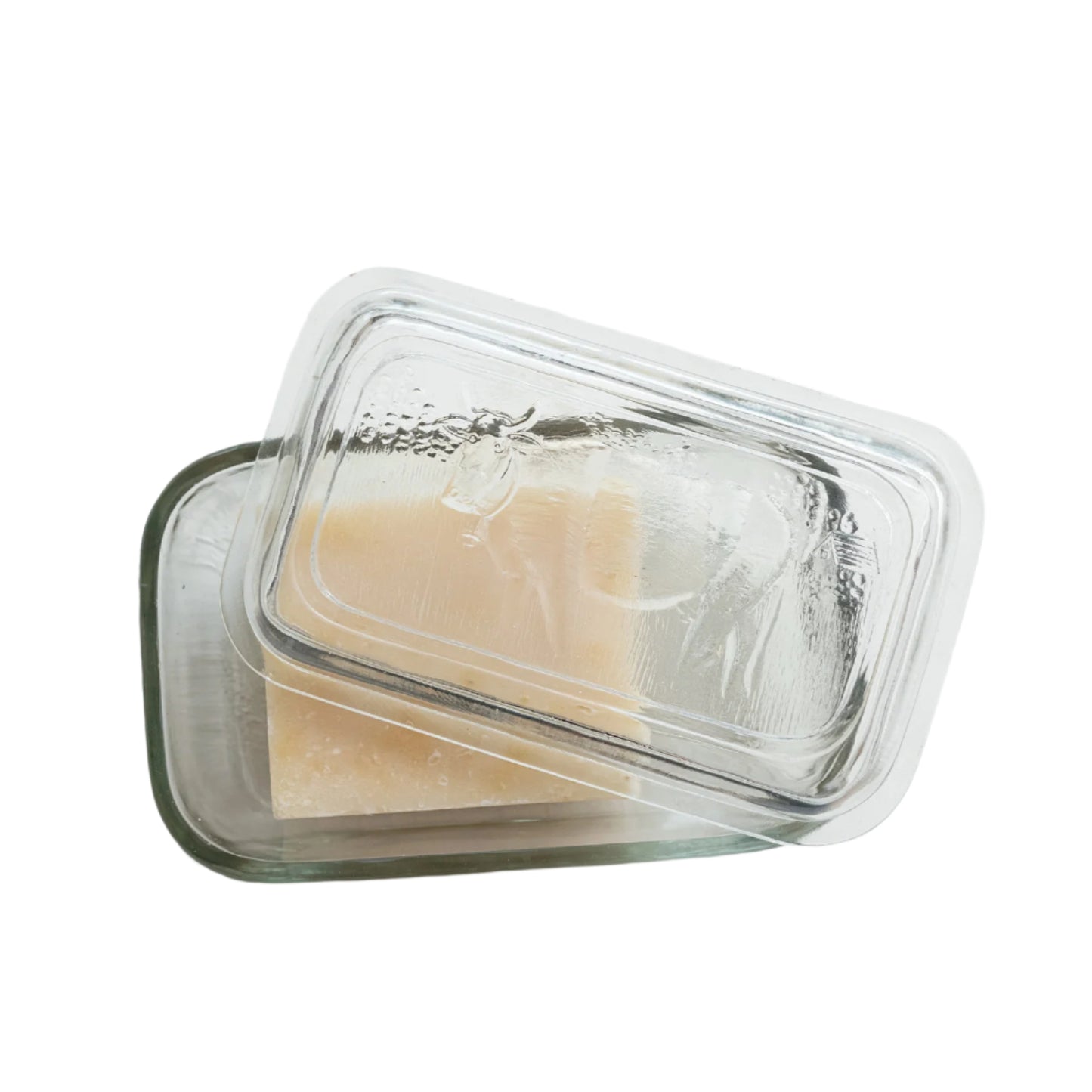 Pressed Glass Butter Dish W/Cow