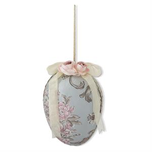 Blue Floral Patterned Egg Ornaments