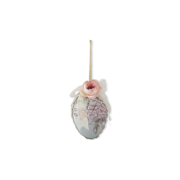 Blue Floral Patterned Egg Ornaments