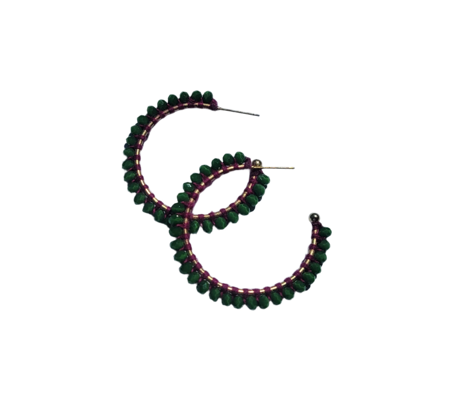Lillian Crystal Threaded Beads Hoop