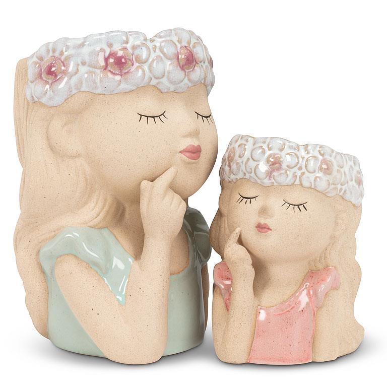 Girl with Flowers Planter