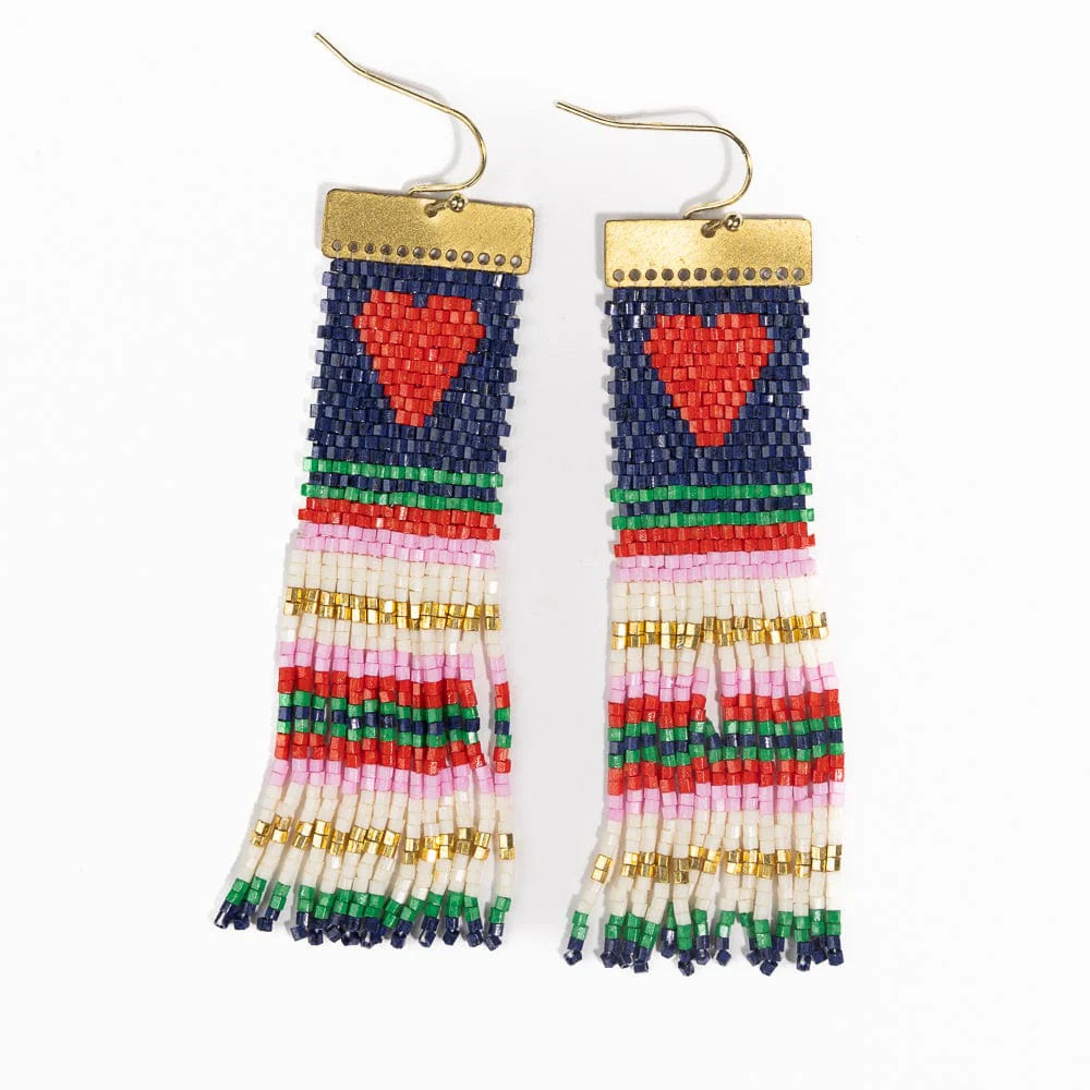 Lauren Heart Beaded Earrings