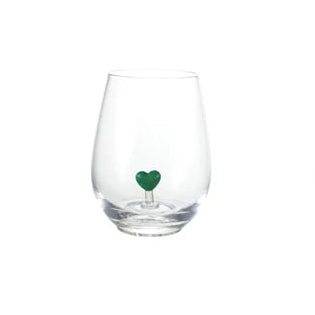 Stemless Wine Glass with Hand-Blown Heart Inside, 18 oz.