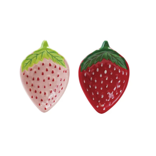 Hand-Painted Ceramic Strawberry Shaped Dish