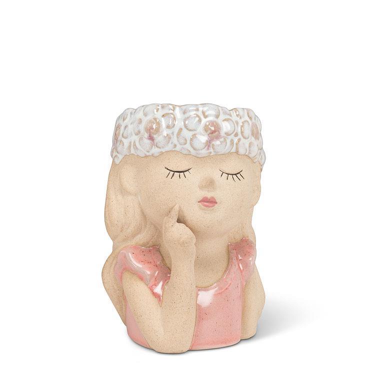 Girl with Flowers Planter
