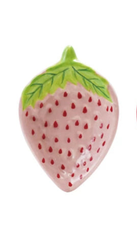 Hand-Painted Ceramic Strawberry Shaped Dish