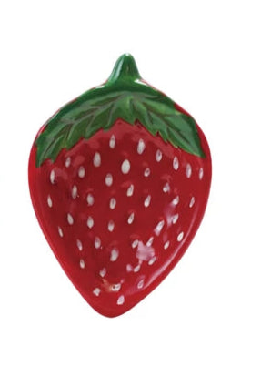 Hand-Painted Ceramic Strawberry Shaped Dish