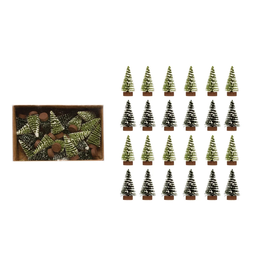 Flocked Mini Bottle Brush Tree