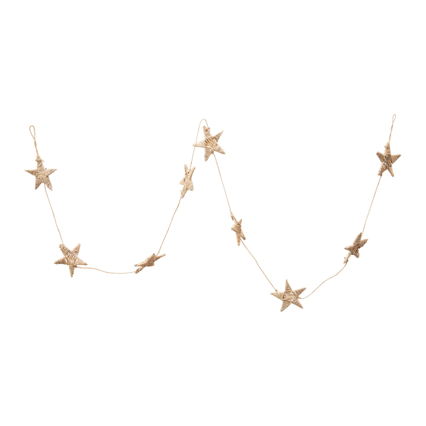 Hand Woven Dried Natural Lata Star Garland