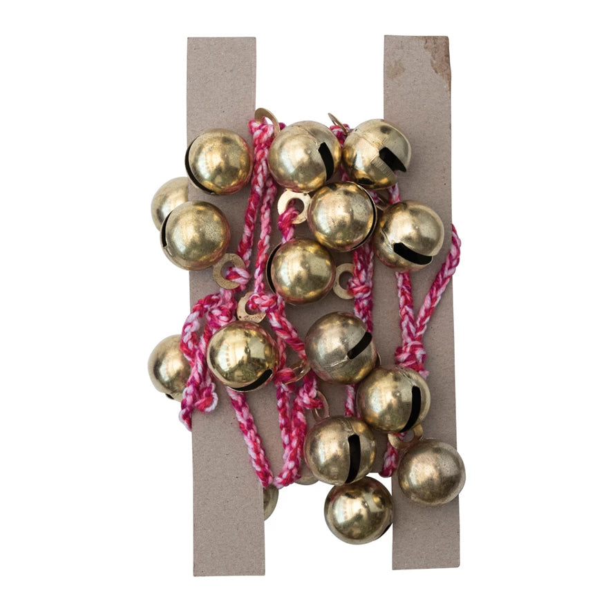 Metal Jingle Bell Garland on Braided Cord