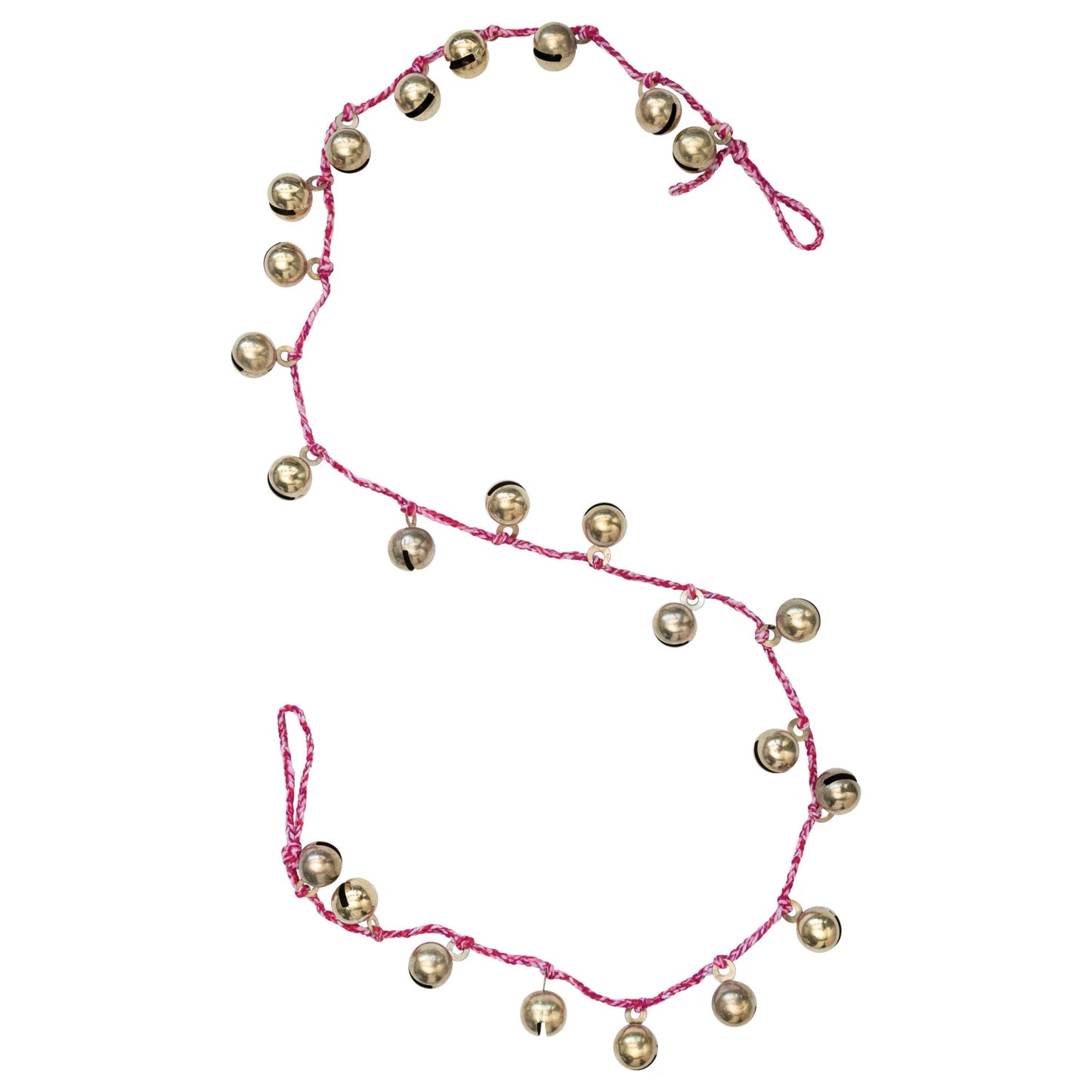 Metal Jingle Bell Garland on Braided Cord