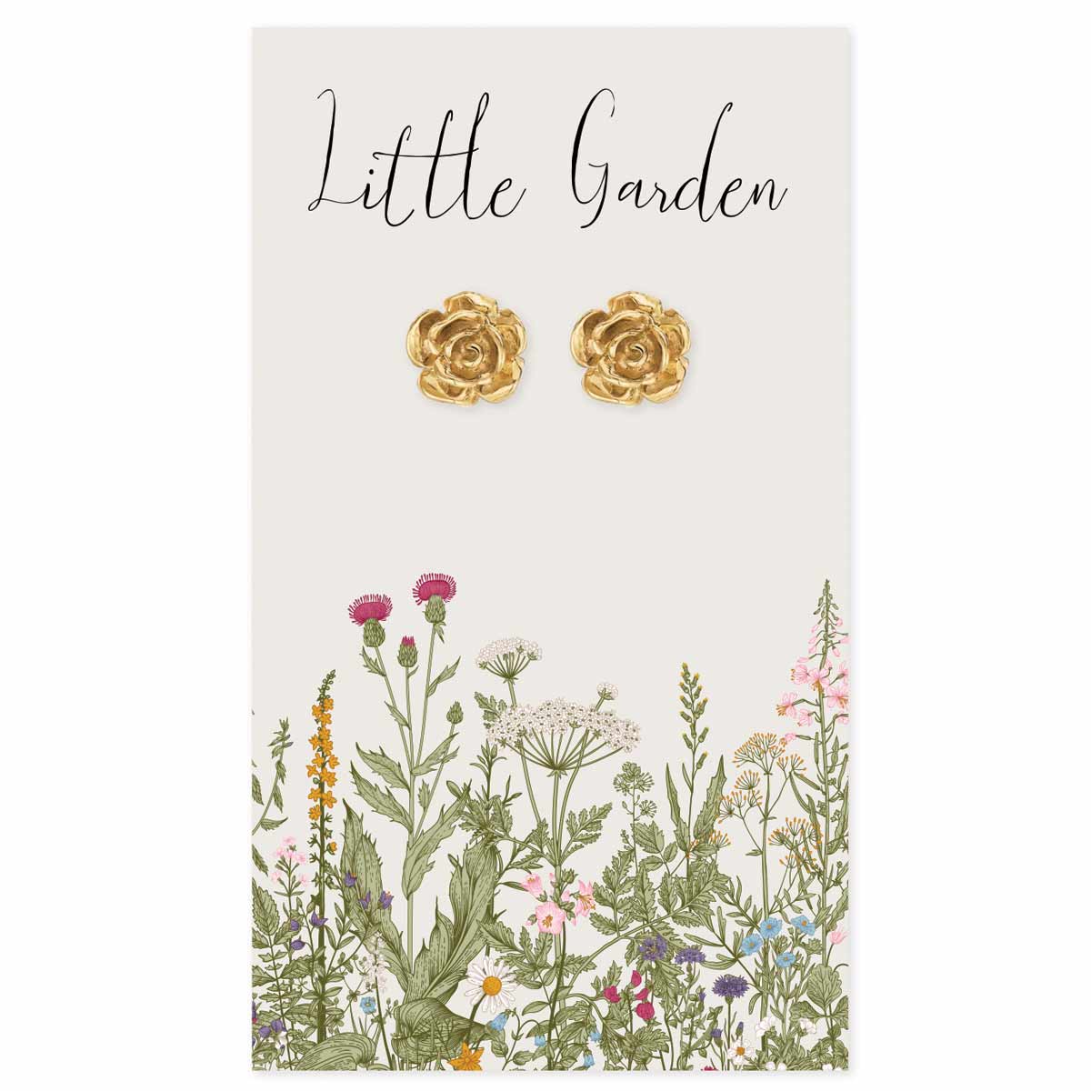 Little Garden Gold Rose Post Earrings