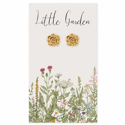 Little Garden Gold Rose Post Earrings