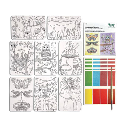 Scenic Hues: D.I.Y. Watercolor Art Kit - Forest Adventure (17 Piece Set)
