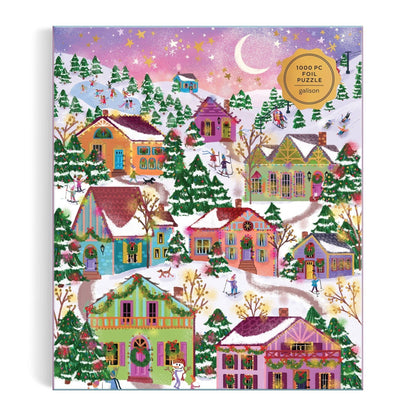 Joy Laforme Snowcap Village 1000 Piece Foil Puzzle