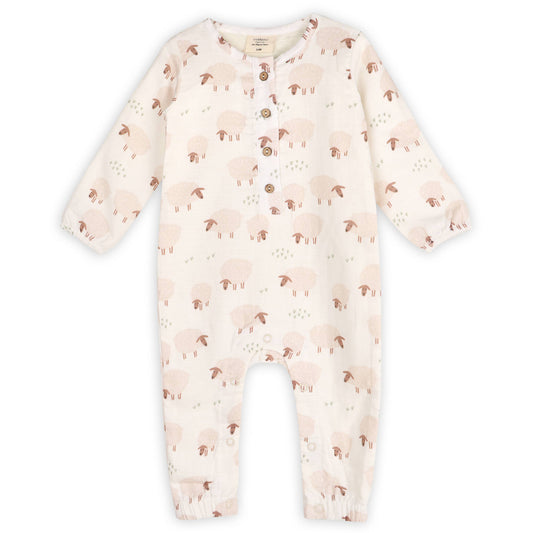 Sheep Long Sleeve Baby Jumpsuit (Organic Muslin)