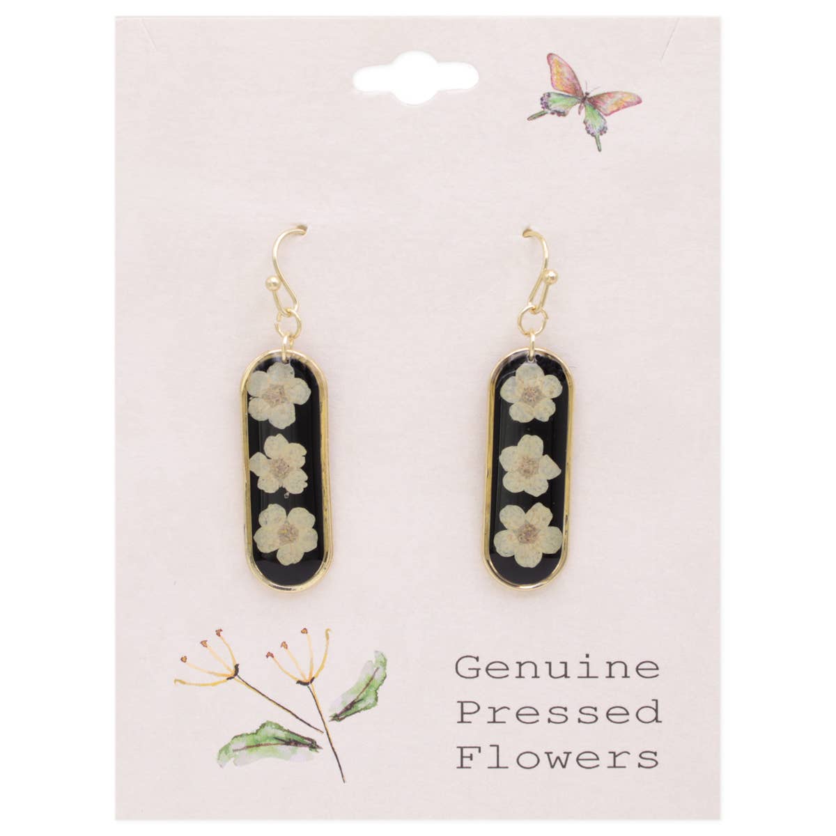 Bouquet Bar White Dried Flower Earrings