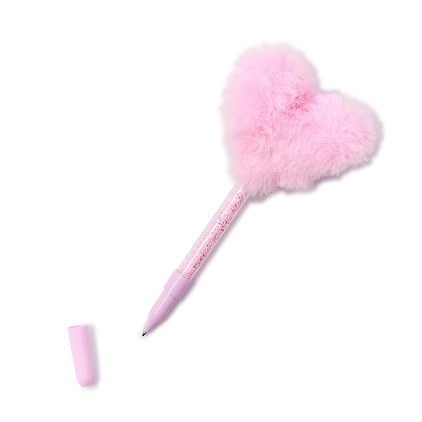 Plush Faux Fur Heart Pen