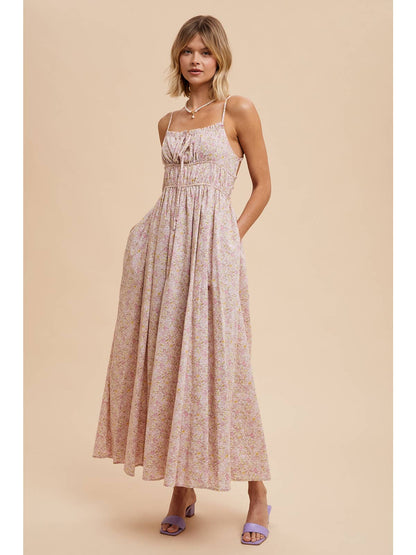 Cotton Floral Sleeveless Maxi Dress