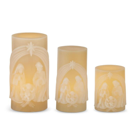 Cream LED Nativity Candles