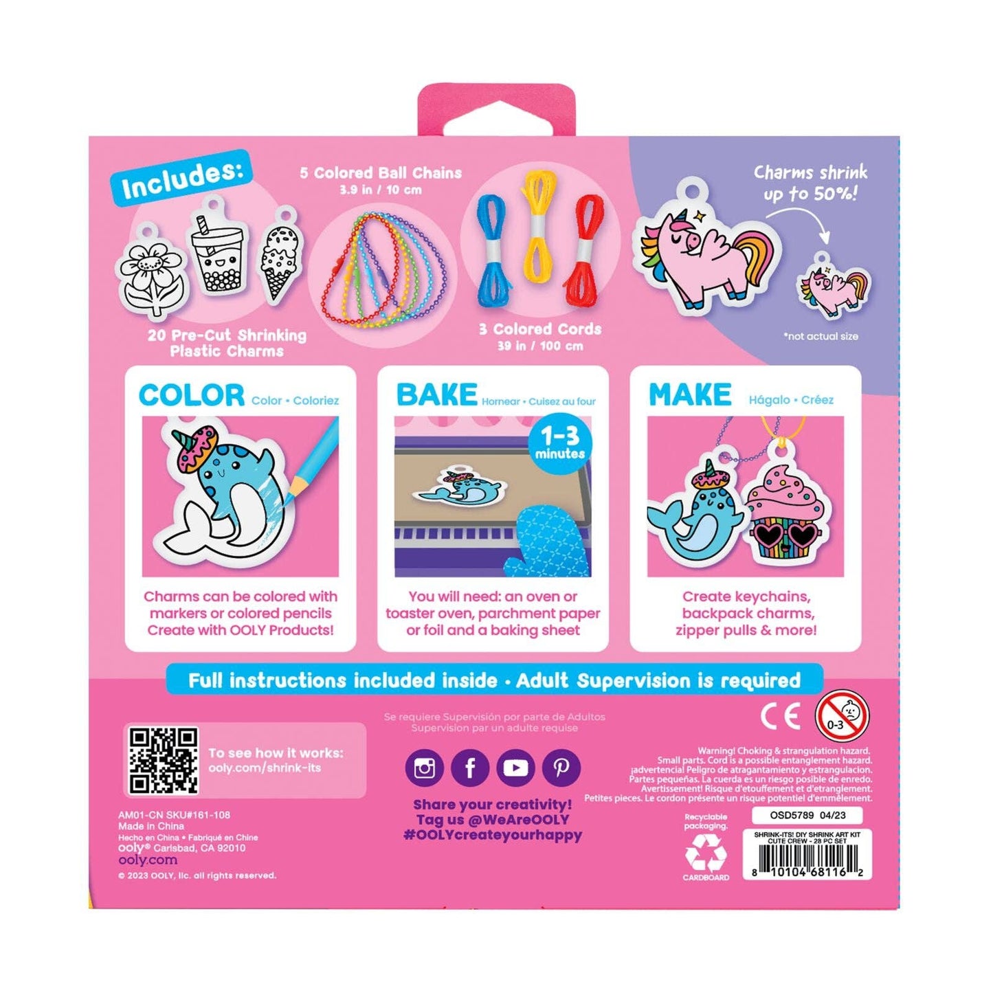 Shrink-Its!: D.I.Y. Shrink Art Kit - Cute Crew (28 PC Set)